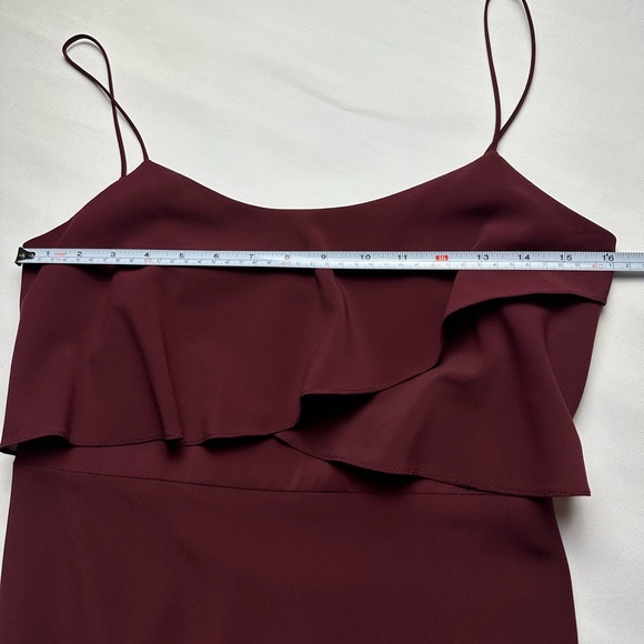 Jenny Yoo - Blake burgundy gown. Spaghetti straps, layered, flowy. Size 4. - Picture 7 of 9